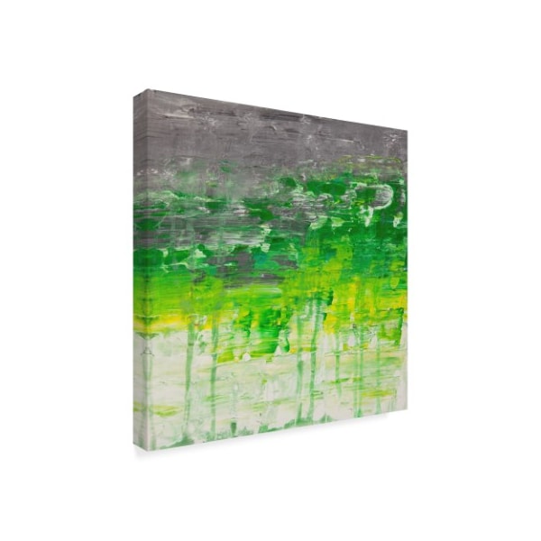 Hilary Winfield 'Lithosphere Green Streak' Canvas Art,14x14